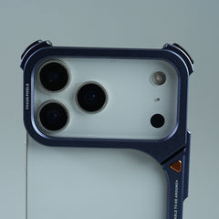 iPhone 17 Series Aluminum Alloy Metal Bumper Frame with Foldable Stand