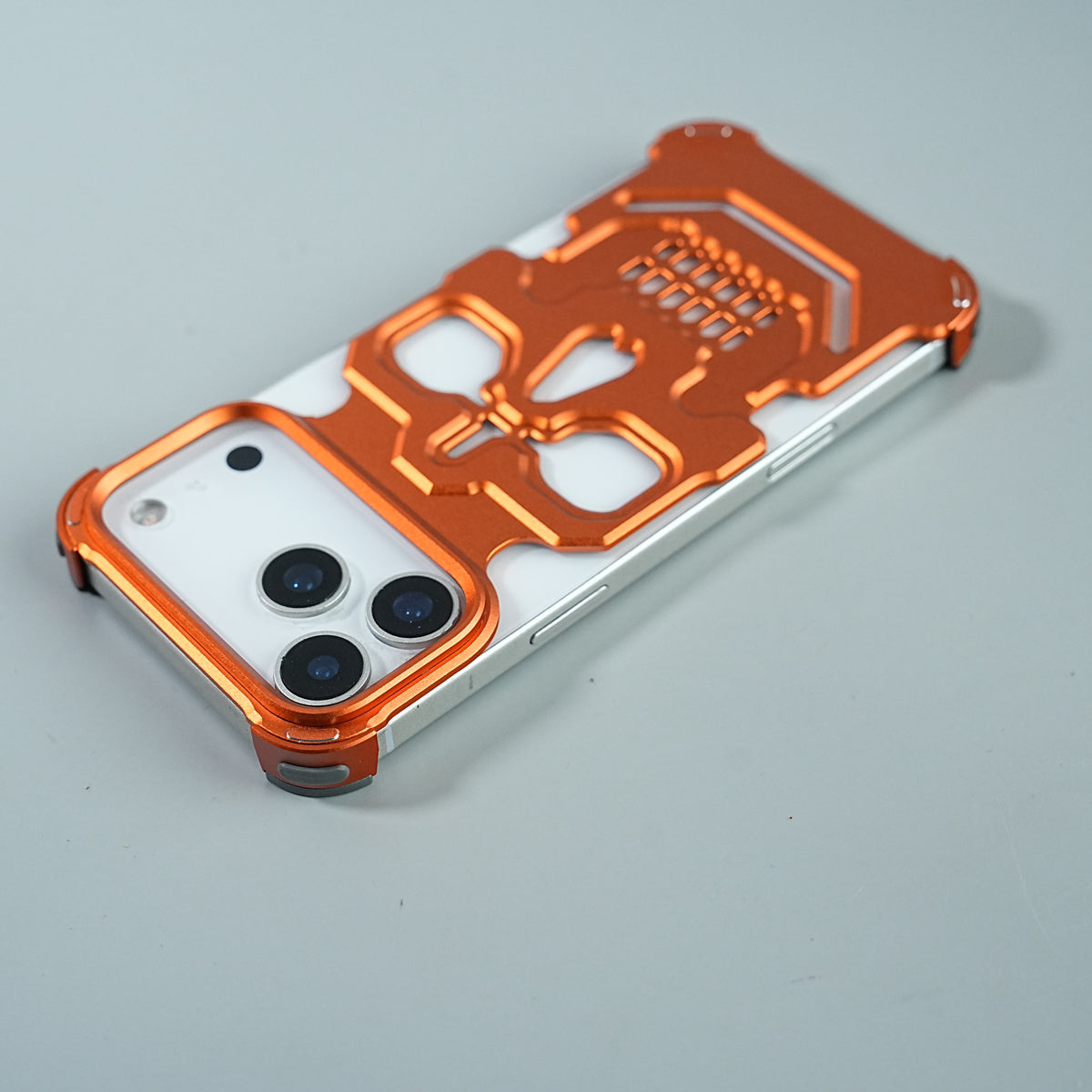 iPhone 17 Series Aluminium Skull Frame Protective Case Cover