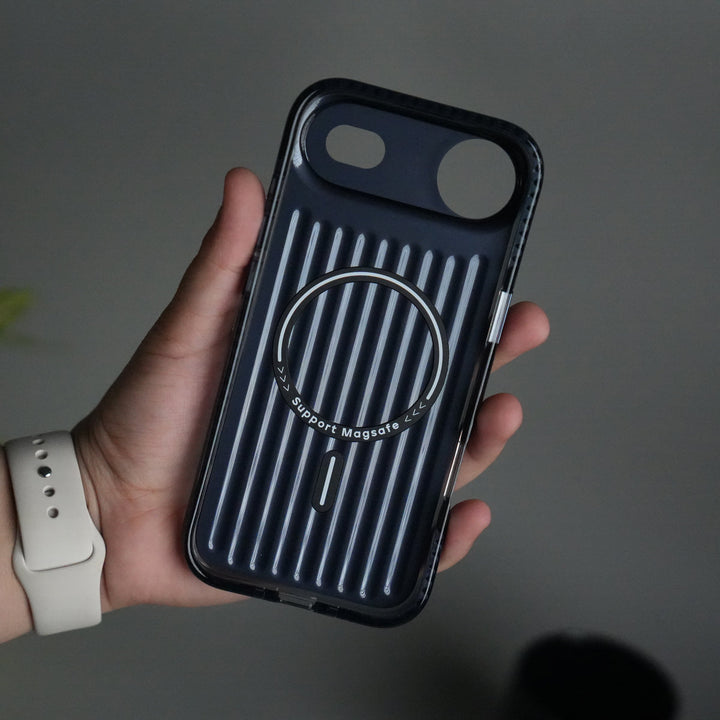 iPhone 17 Air MagSafe Suitcase Design Case | Shockproof Ribbed Texture Back Cover