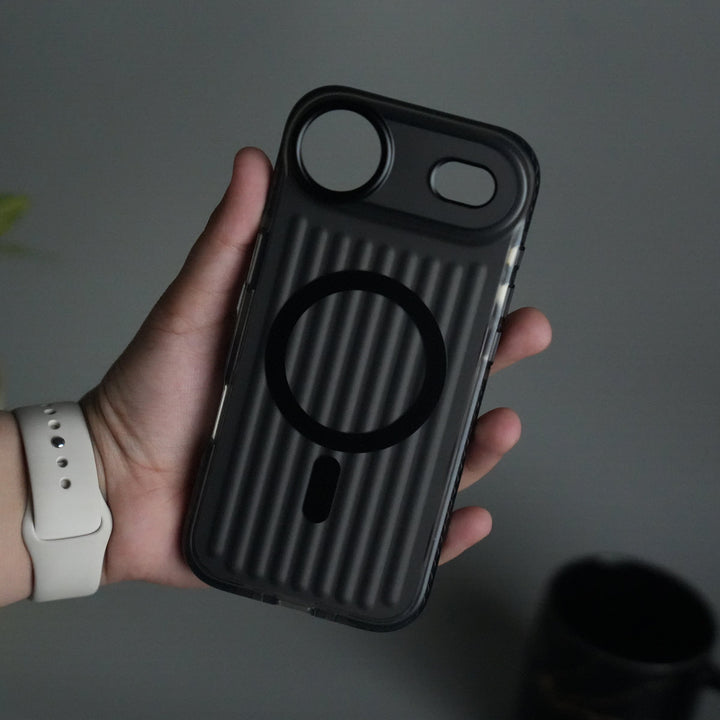 iPhone 17 Air MagSafe Suitcase Design Case | Shockproof Ribbed Texture Back Cover