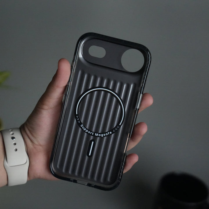 iPhone 17 Air MagSafe Suitcase Design Case | Shockproof Ribbed Texture Back Cover