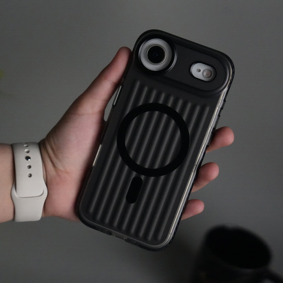 iPhone 17 Air MagSafe Suitcase Design Case | Shockproof Ribbed Texture Back Cover