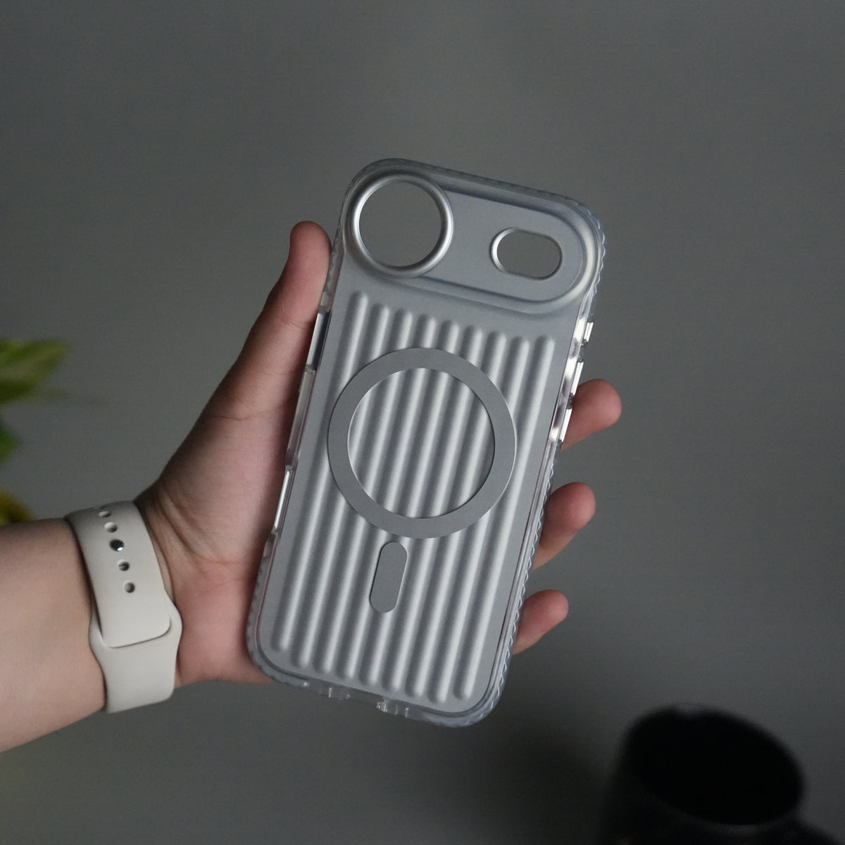 iPhone 17 Air MagSafe Suitcase Design Case | Shockproof Ribbed Texture Back Cover