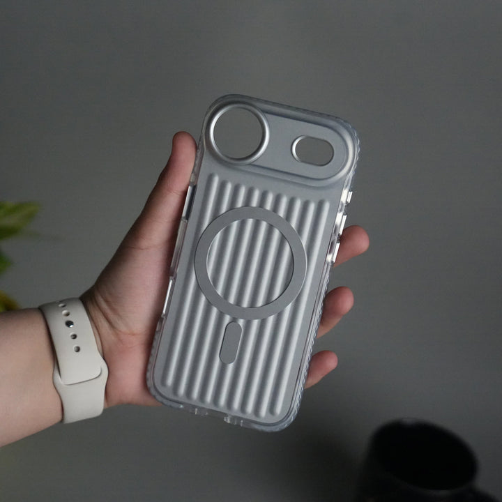 iPhone 17 Air MagSafe Suitcase Design Case | Shockproof Ribbed Texture Back Cover