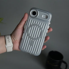 iPhone 17 Air MagSafe Suitcase Design Case | Shockproof Ribbed Texture Back Cover