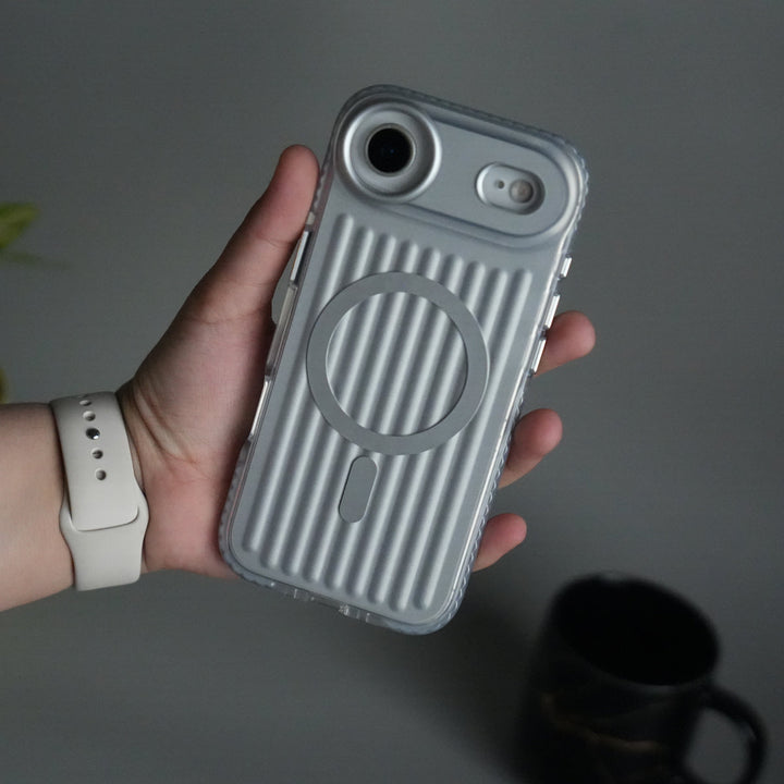 iPhone 17 Air MagSafe Suitcase Design Case | Shockproof Ribbed Texture Back Cover