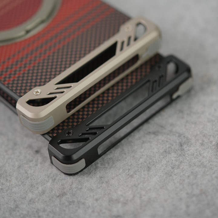 Samsung Galaxy S25 Ultra Aramid Fiber Metal Case With Rotating Stand