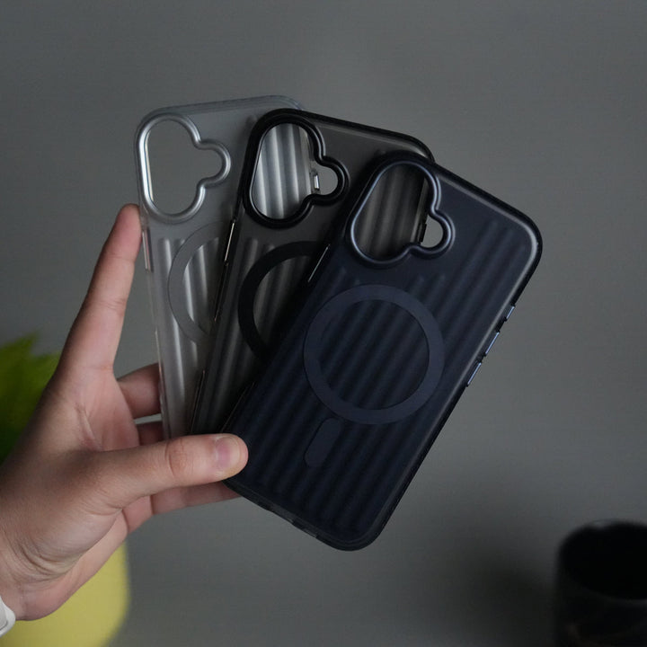 iPhone 17 MagSafe Suitcase Design Case | Shockproof Ribbed Texture Back Cover