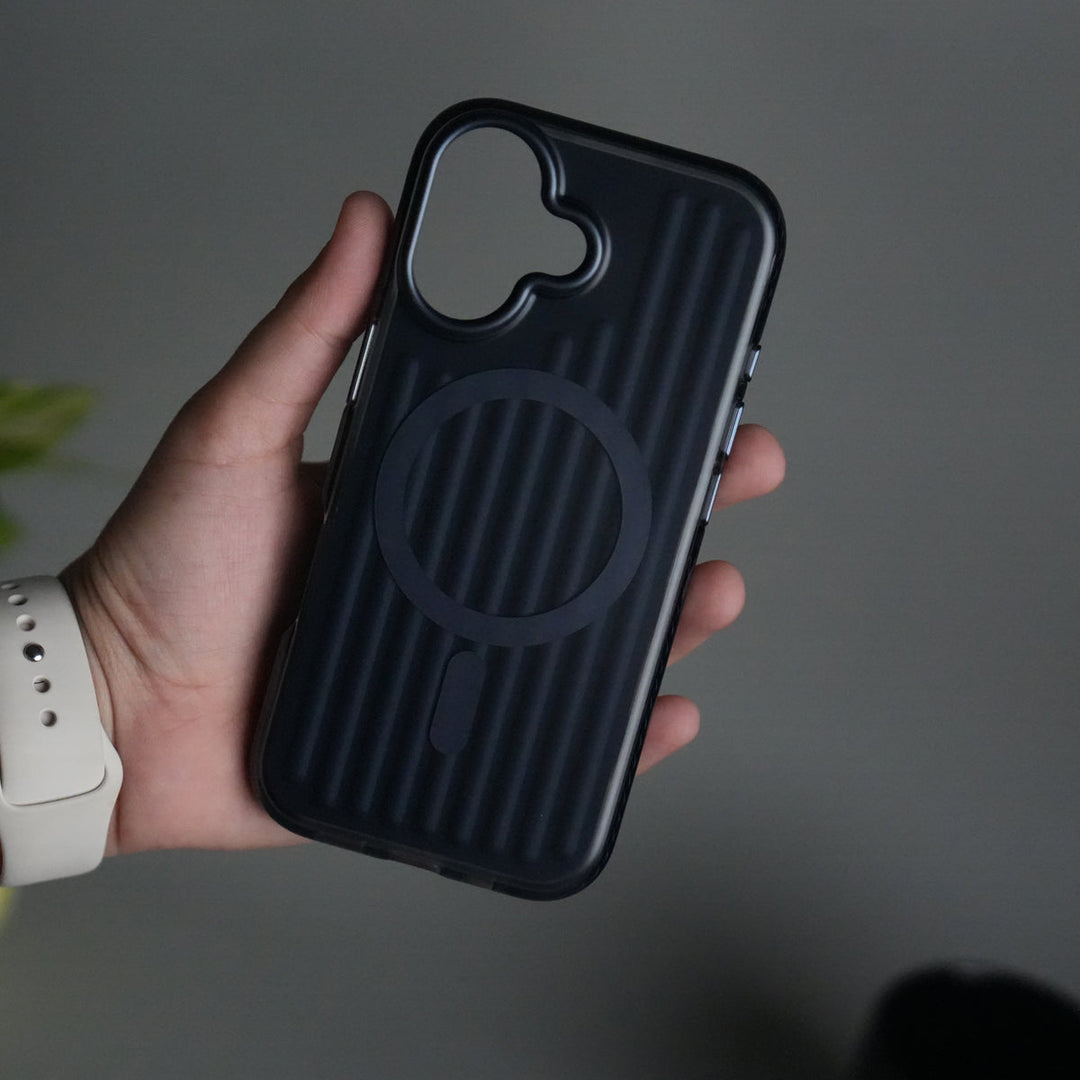 iPhone 17 MagSafe Suitcase Design Case | Shockproof Ribbed Texture Back Cover