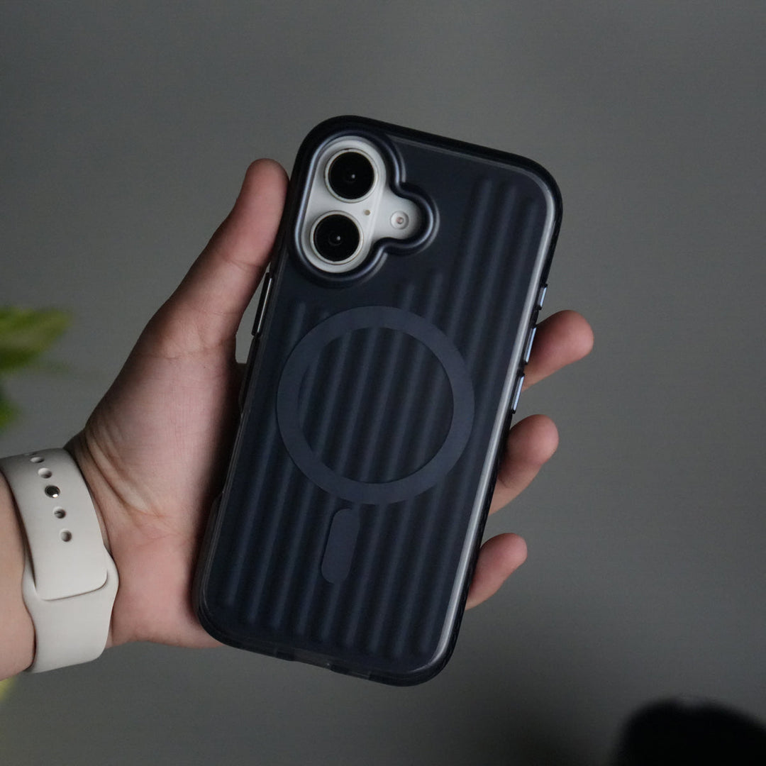 iPhone 17 MagSafe Suitcase Design Case | Shockproof Ribbed Texture Back Cover