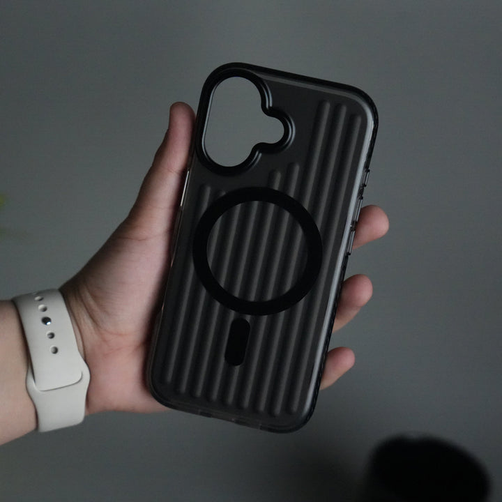 iPhone 17 MagSafe Suitcase Design Case | Shockproof Ribbed Texture Back Cover