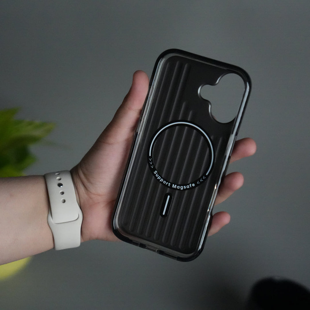 iPhone 17 MagSafe Suitcase Design Case | Shockproof Ribbed Texture Back Cover