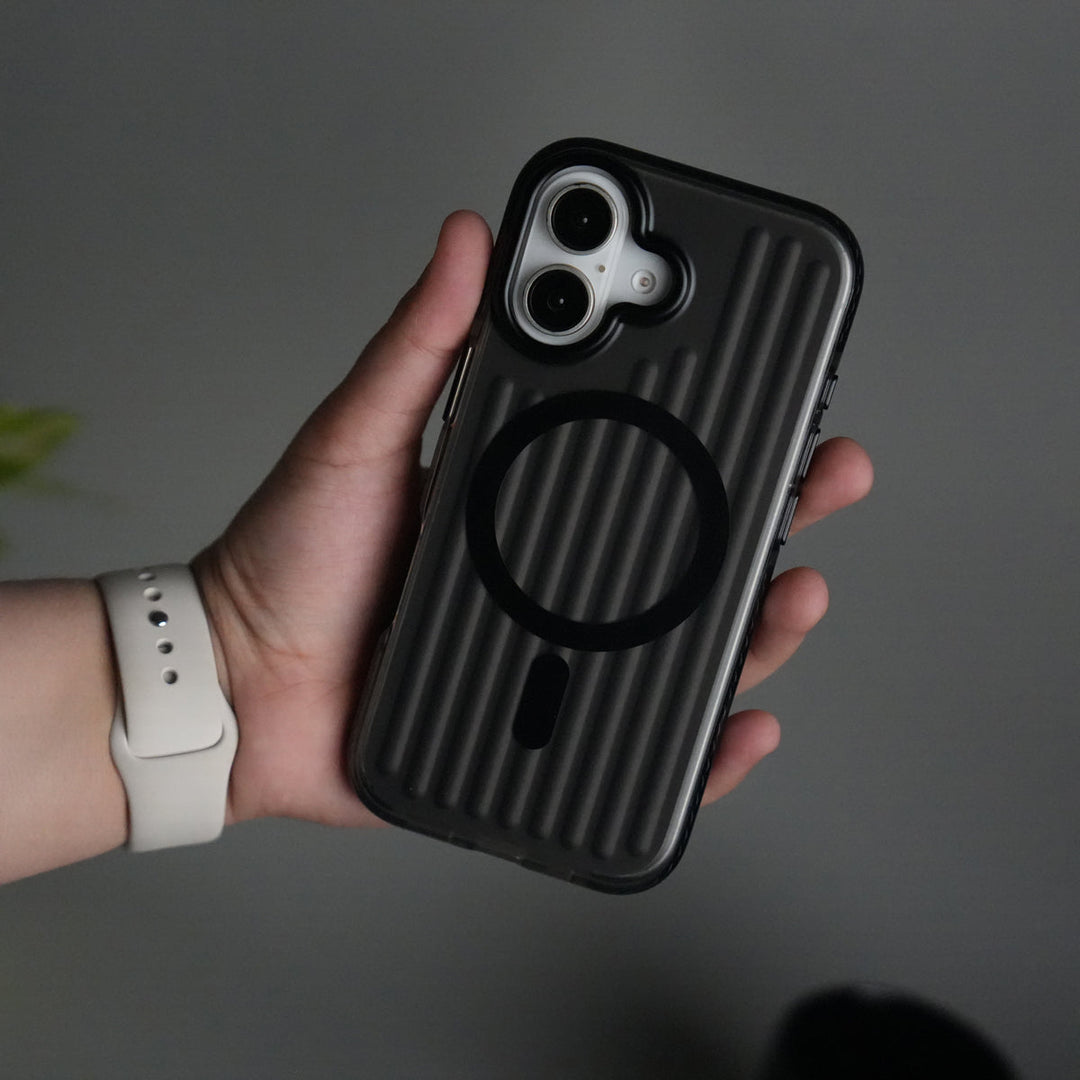 iPhone 17 MagSafe Suitcase Design Case | Shockproof Ribbed Texture Back Cover