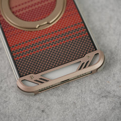 iPhone 16 Pro Max Aramid Fiber Metal Case With Rotating Stand Desert Titanium