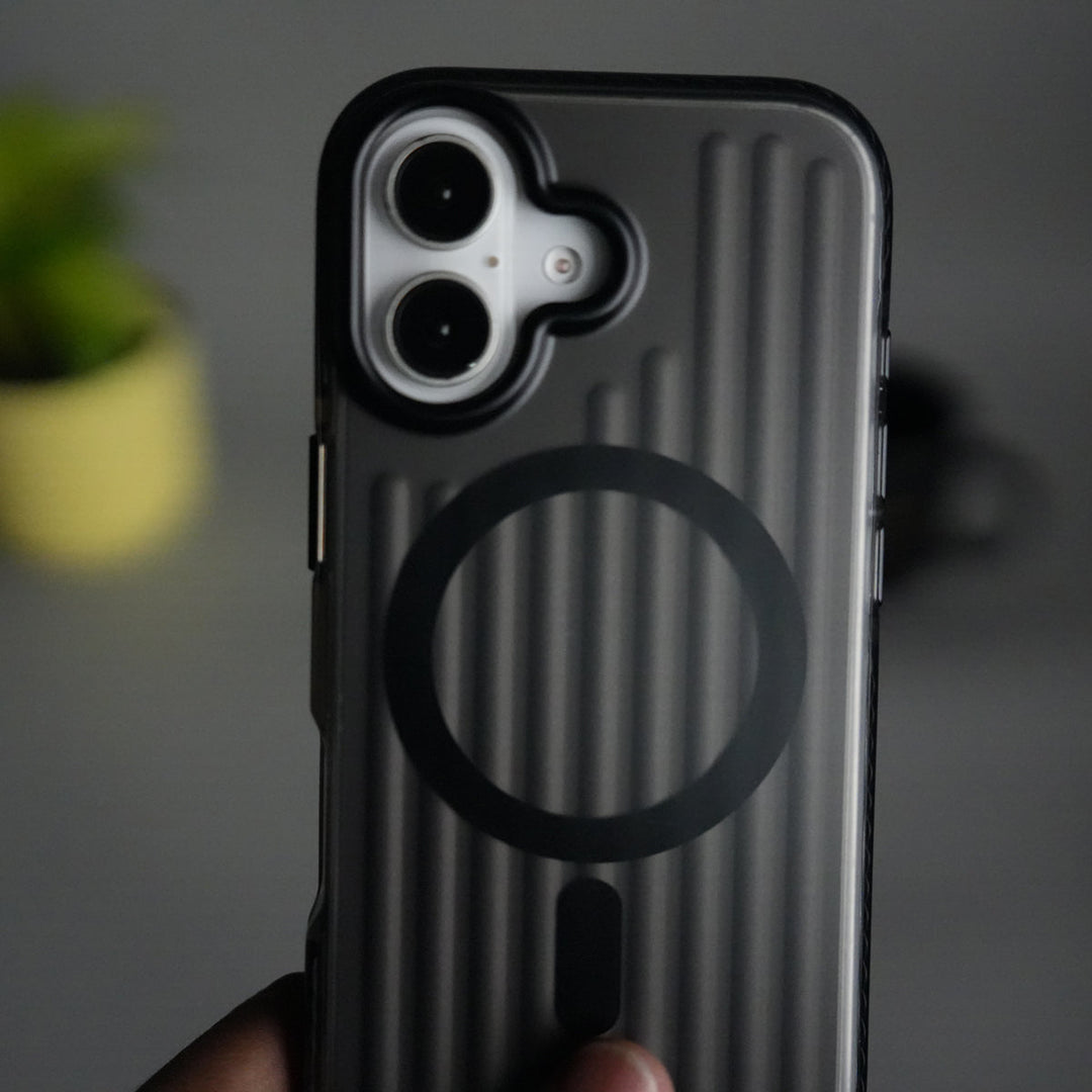 iPhone 17 MagSafe Suitcase Design Case | Shockproof Ribbed Texture Back Cover