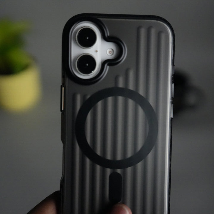 iPhone 17 MagSafe Suitcase Design Case | Shockproof Ribbed Texture Back Cover
