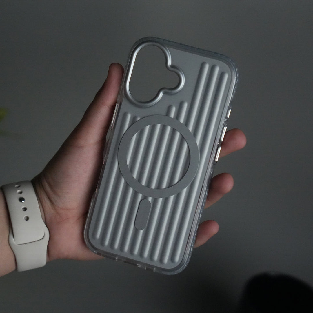 iPhone 17 MagSafe Suitcase Design Case | Shockproof Ribbed Texture Back Cover