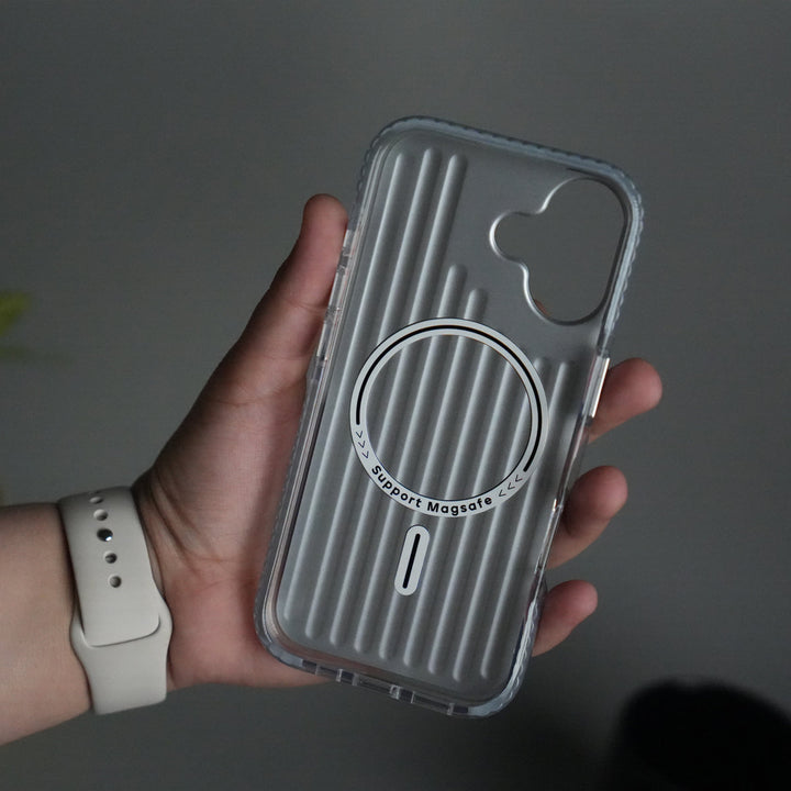 iPhone 17 MagSafe Suitcase Design Case | Shockproof Ribbed Texture Back Cover