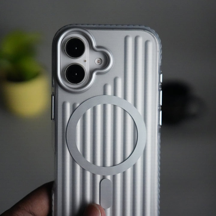 iPhone 17 MagSafe Suitcase Design Case | Shockproof Ribbed Texture Back Cover