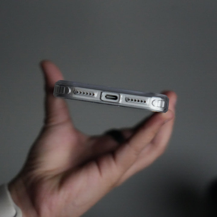 iPhone 17 Series Transparent Bottom Metal Stand MagSafe Supported Case Cover