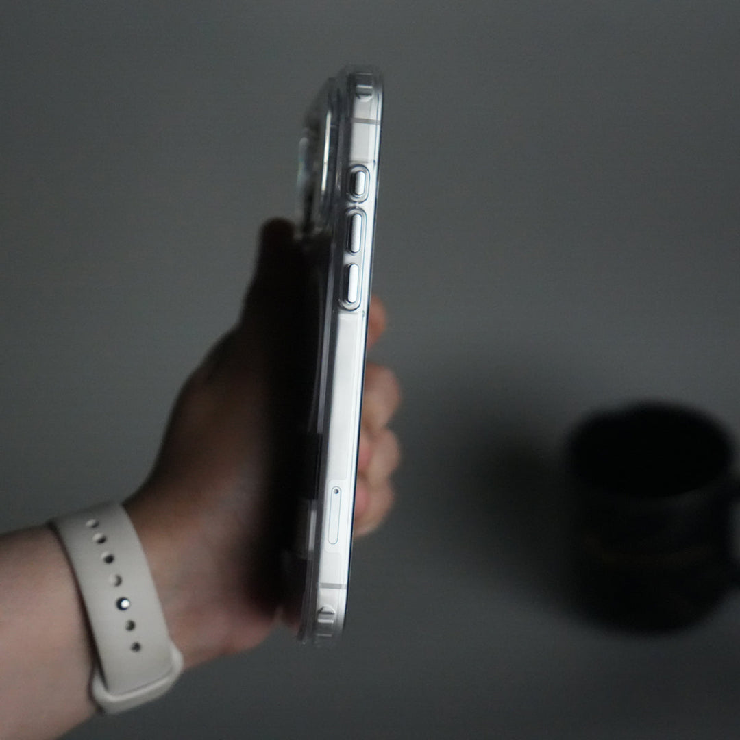 iPhone 17 Series Transparent Bottom Metal Stand MagSafe Supported Case Cover