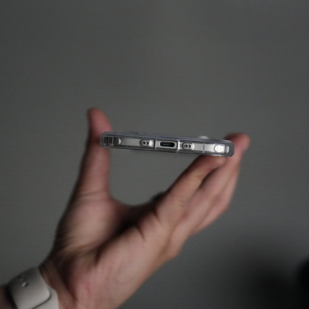 iPhone 17 Series Transparent Bottom Metal Stand MagSafe Supported Case Cover