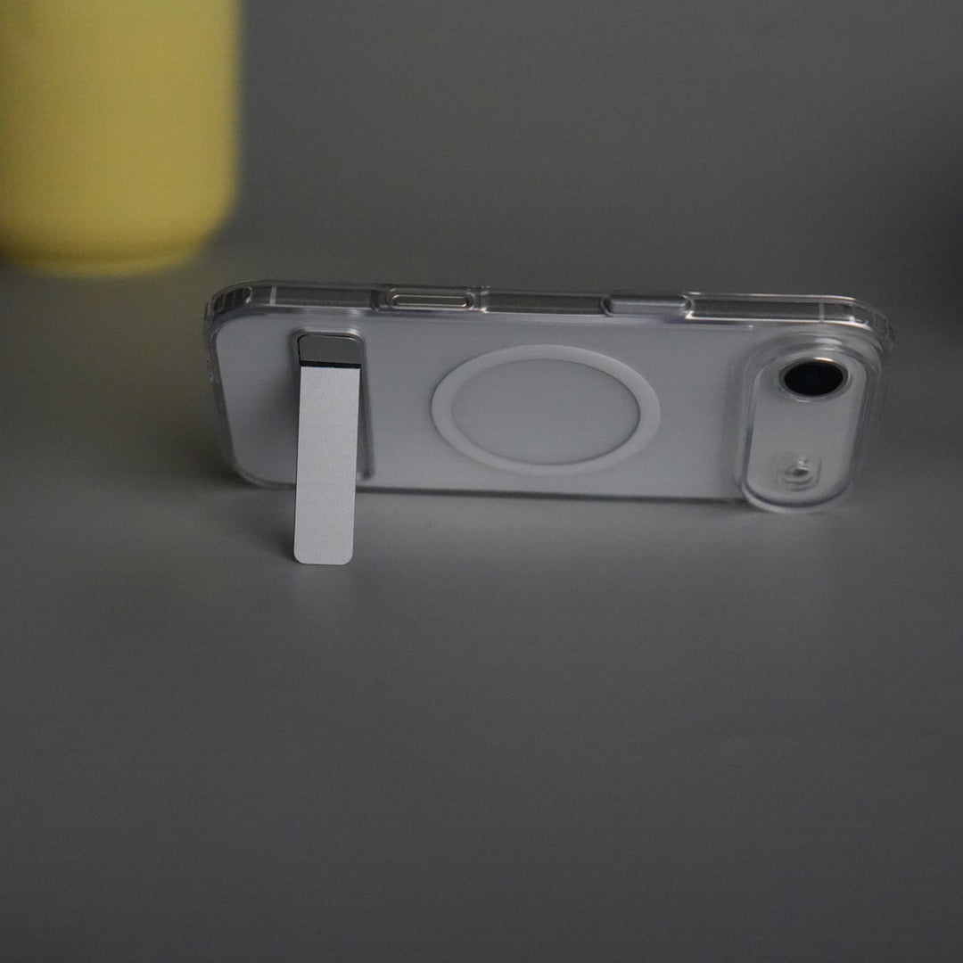 iPhone 17 Series Transparent Bottom Metal Stand MagSafe Supported Case Cover