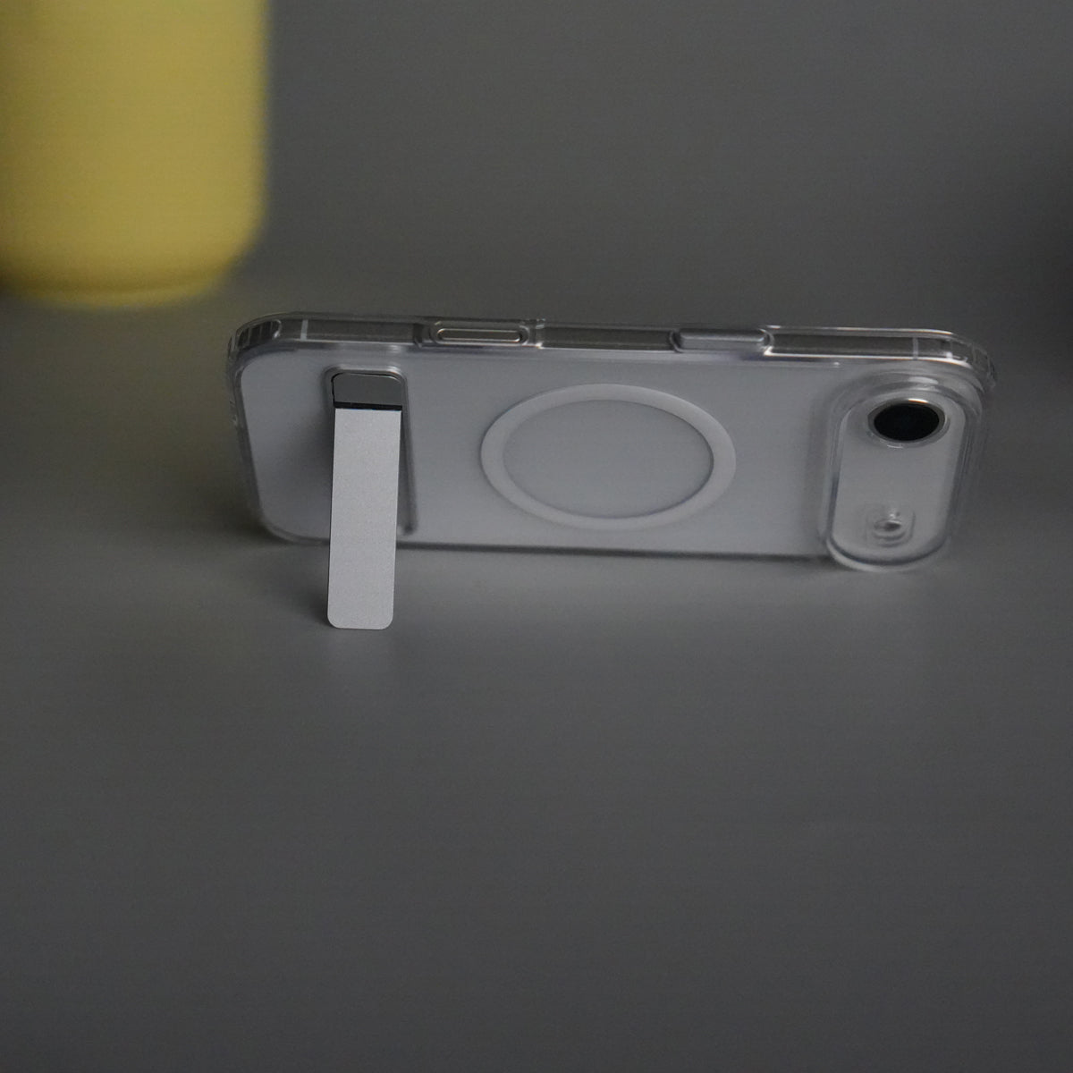 iPhone 17 Series Transparent Bottom Metal Stand MagSafe Supported Case Cover