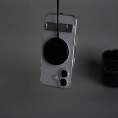 iPhone 17 Series Transparent Bottom Metal Stand MagSafe Supported Case Cover