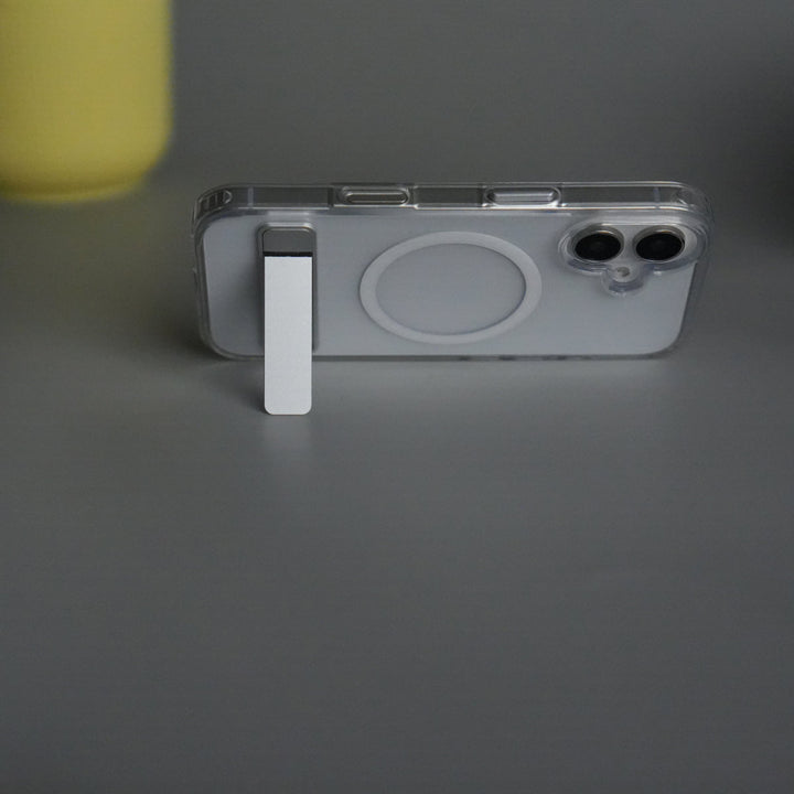 iPhone 17 Series Transparent Bottom Metal Stand MagSafe Supported Case Cover