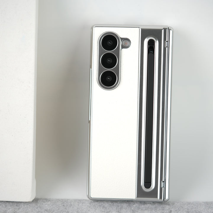 Samsung Galaxy Z Fold Series Leather Plating front Glass Protection Hinge Case Folding Cover