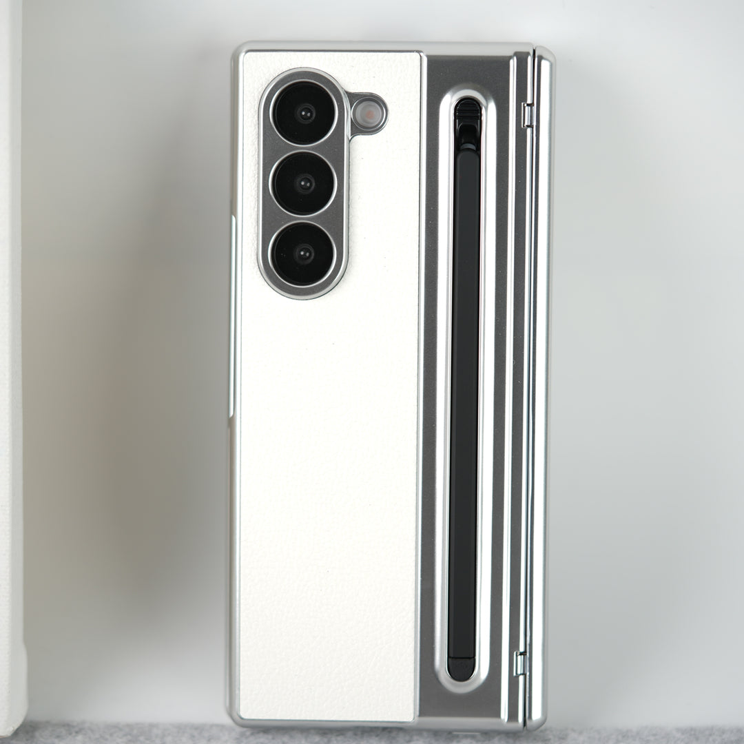 Samsung Galaxy Z Fold Series Leather Plating front Glass Protection Hinge Case Folding Cover
