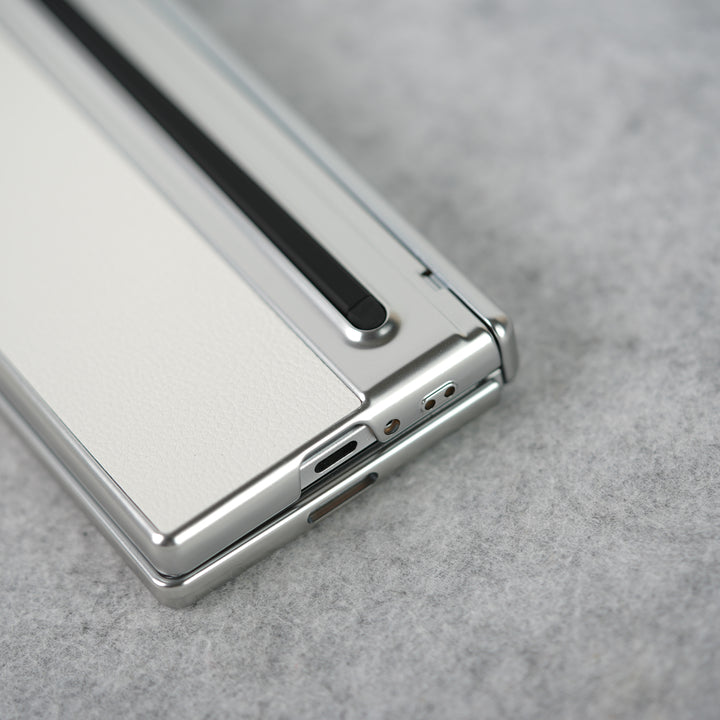 Samsung Galaxy Z Fold Series Leather Plating front Glass Protection Hinge Case Folding Cover