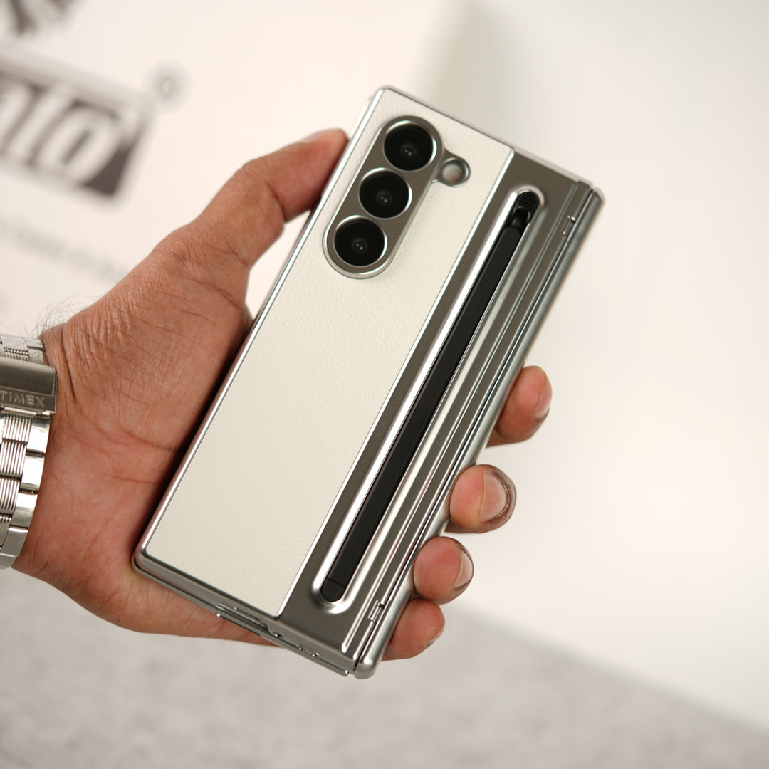 Samsung Galaxy Z Fold Series Leather Plating front Glass Protection Hinge Case Folding Cover