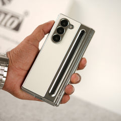 Samsung Galaxy Z Fold 5 Leather Plating front Glass Protection Hinge Case Folding Cover