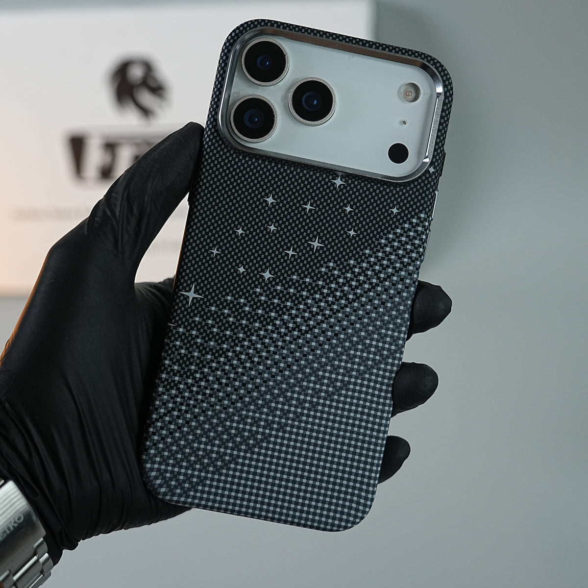 iPhone 17 Series Premium Pixel Gradient MagSafe Case with Metal Camera Frame