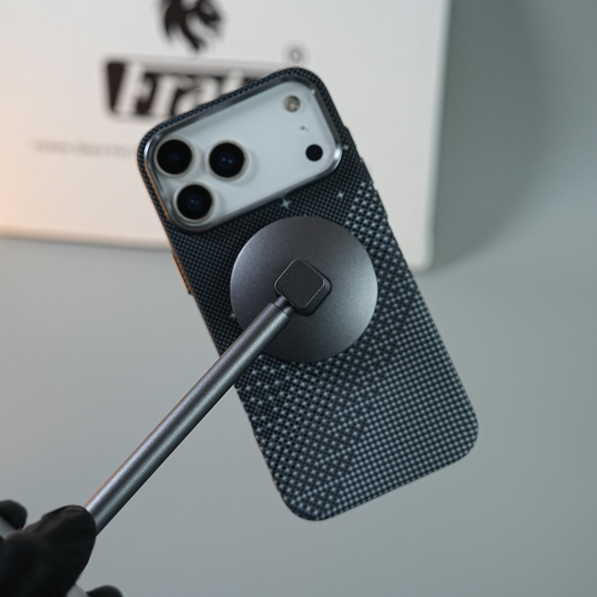 iPhone 17 Series Premium Pixel Gradient MagSafe Case with Metal Camera Frame