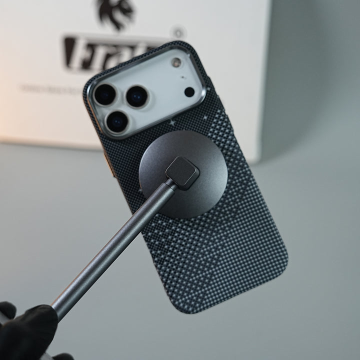 iPhone 17 Series Premium Pixel Gradient MagSafe Case with Metal Camera Frame
