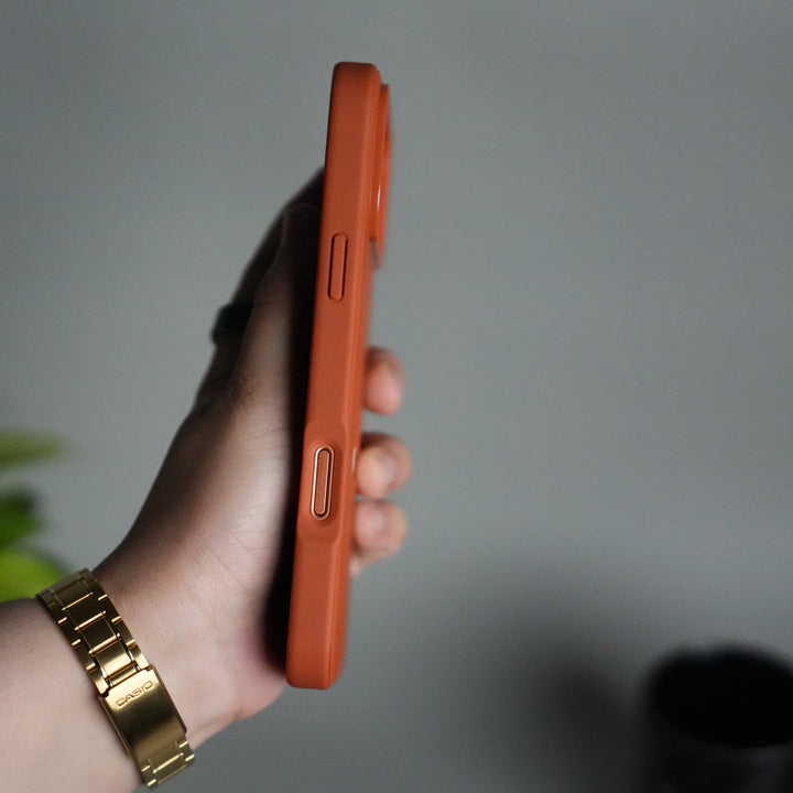 iPhone 17 Pro Max PU Leather Logo Cut Plain Case Premium Finish Cover