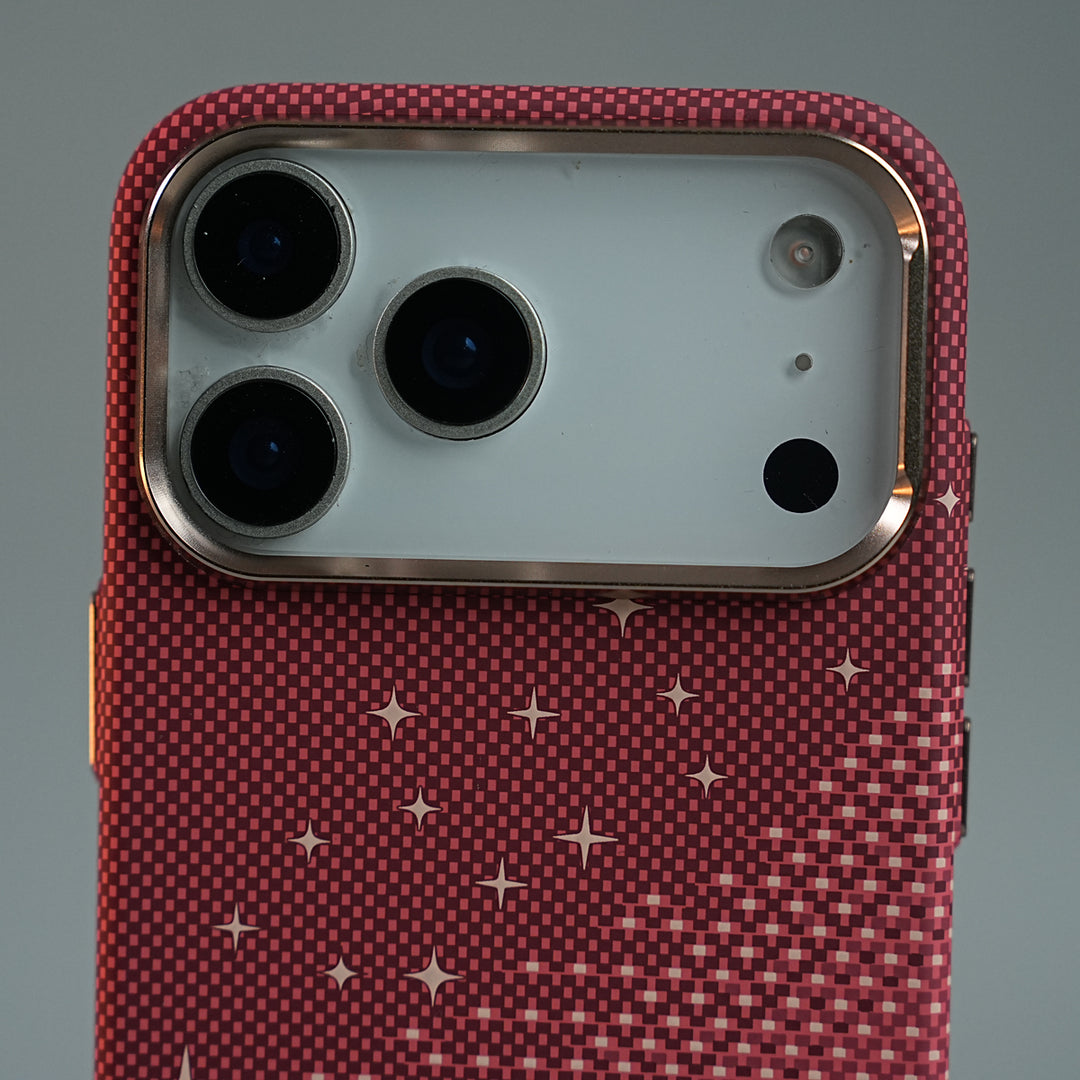 iPhone 17 Series Premium Pixel Gradient MagSafe Case with Metal Camera Frame