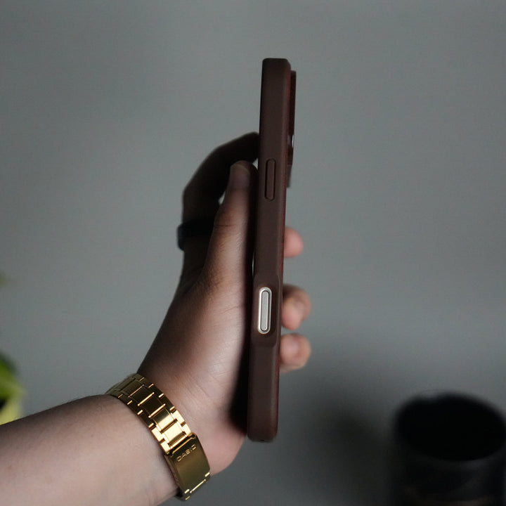 iPhone 17 Pro Max PU Leather Logo Cut Plain Case Premium Finish Cover