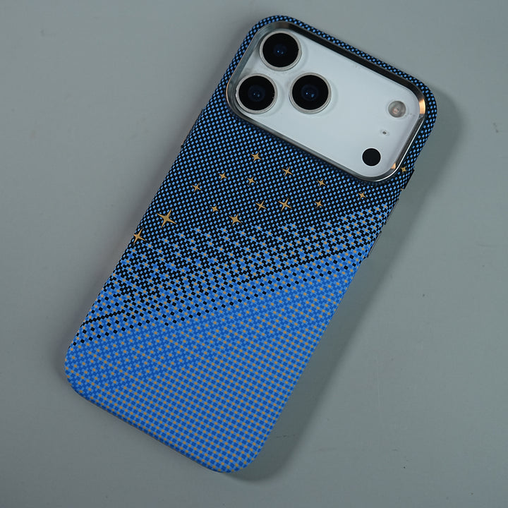 iPhone 17 Series Premium Pixel Gradient MagSafe Case with Metal Camera Frame