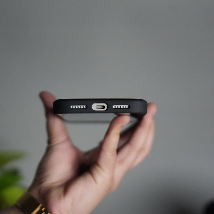 iPhone 17 Pro Max PU Leather Logo Cut Plain Case Premium Finish Cover