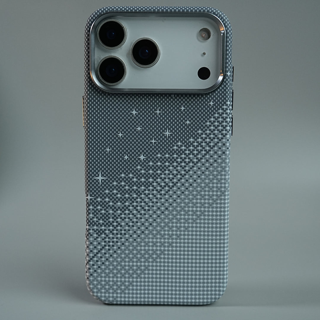 iPhone 17 Series Premium Pixel Gradient MagSafe Case with Metal Camera Frame