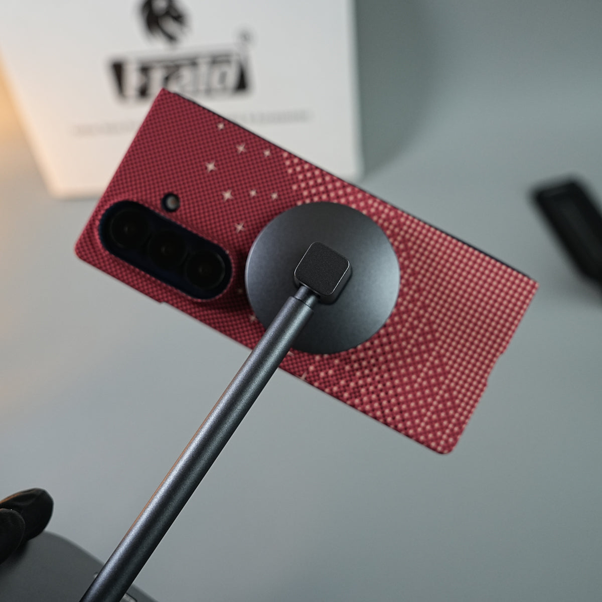 Galaxy Fold 7 Premium Pixel Gradient MagSafe Case with Metal Camera Frame