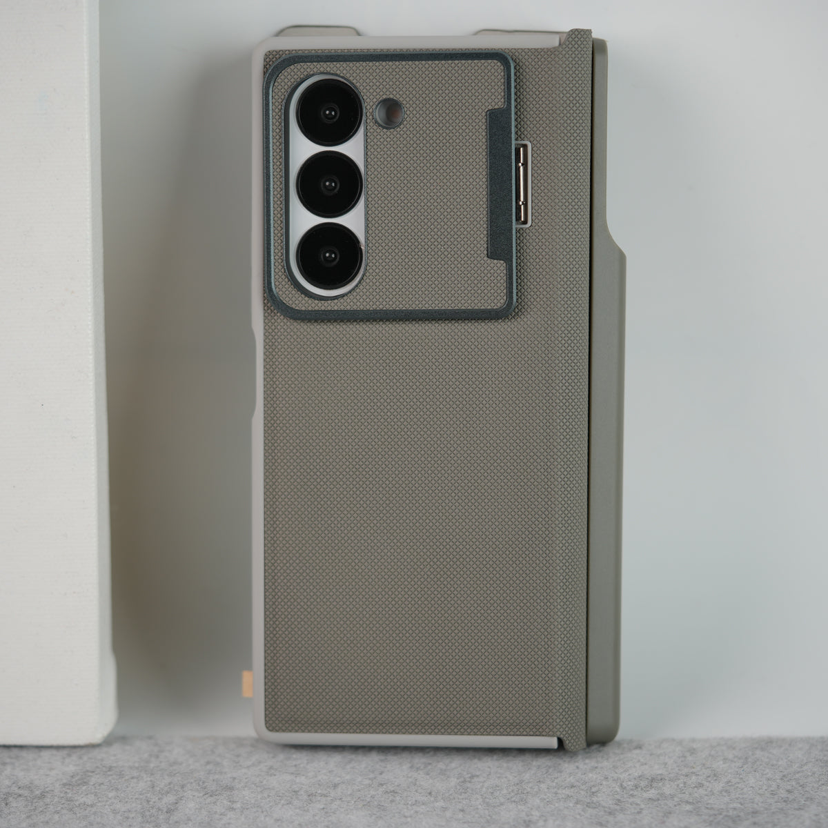 Samsung Galaxy Z Fold Series Premium Leather Textured Flip Case with Metal Kick Stand Cover