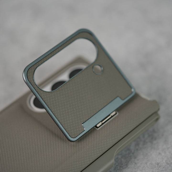 Samsung Galaxy Z Fold Series Premium Leather Textured Flip Case with Metal Kick Stand Cover