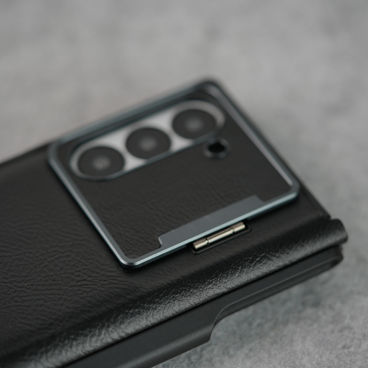 Samsung Galaxy Z Fold Series Premium Leather Textured Flip Case with Metal Kick Stand Cover