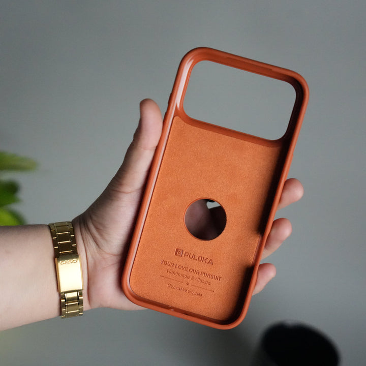 iPhone 17 Pro Max Full PU Leather Inbuilt Metal Stand Case Cover