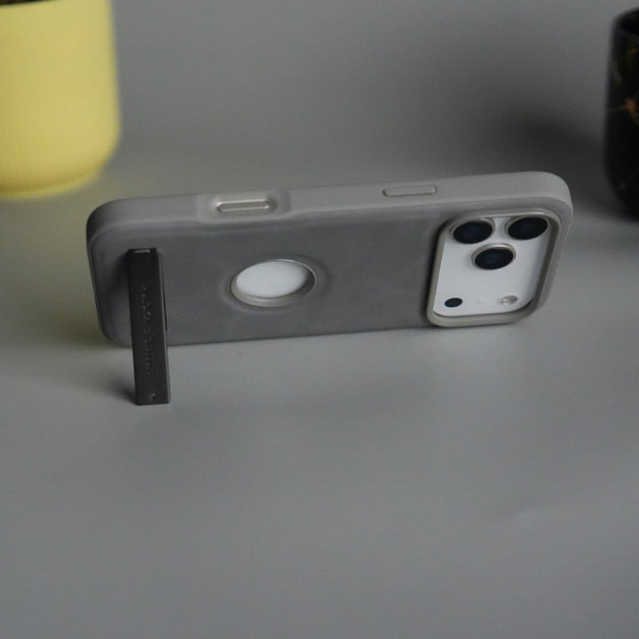 iPhone 17 Pro Full PU Leather Inbuilt Metal Stand Case Cover